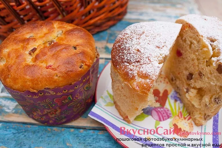 Итальянский кулич пасхальный Панеттоне с изюмом и цукатами