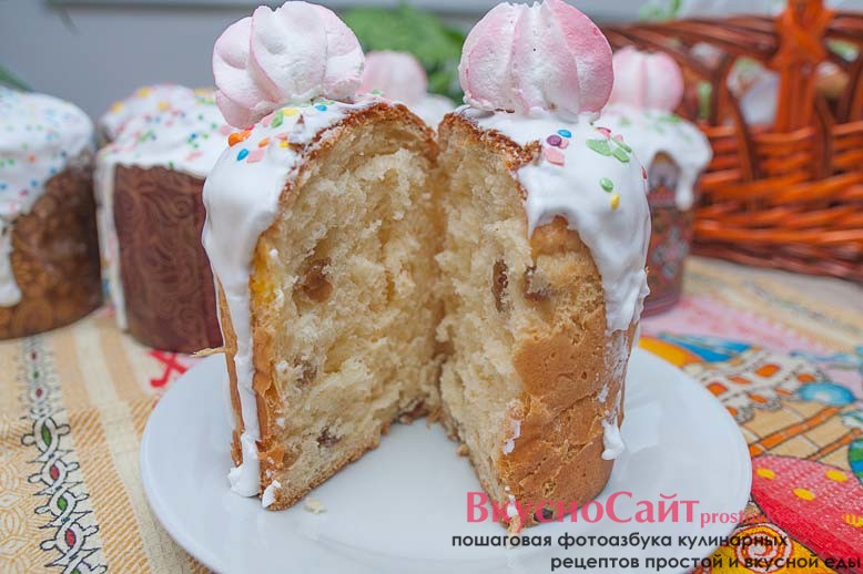 Влажный творожный кулич на дрожжах