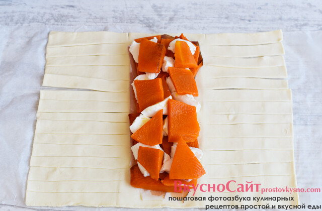 затем на сыр я положила снова тыкву