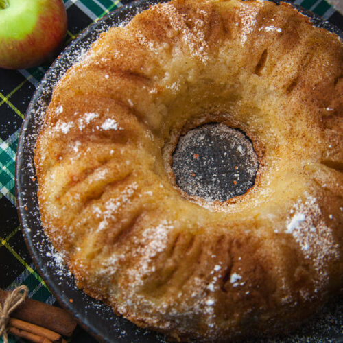 Запеченая шарлотка с яблоками