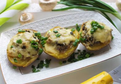картофель фаршированный грибами