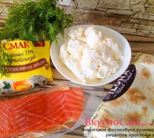 Для приготовления роллов из лаваша с семгой мне понадобится